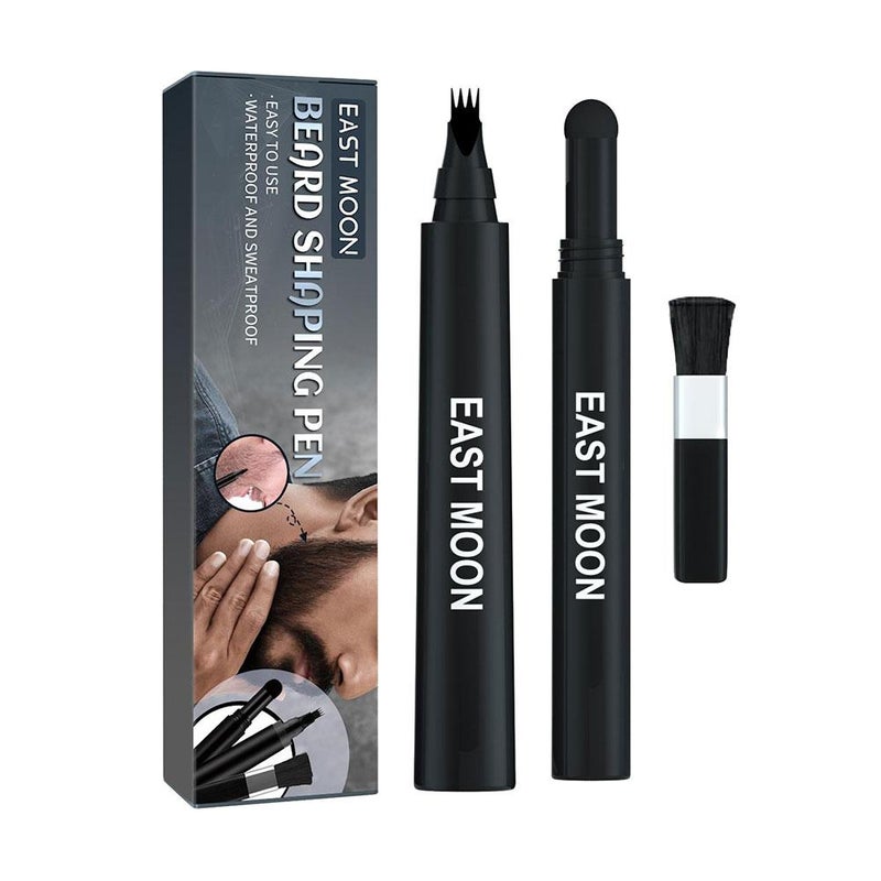 jaysuing Men's Beard Filler Set, Waterproof Hairdressing Pen with Brush, Salon Facial